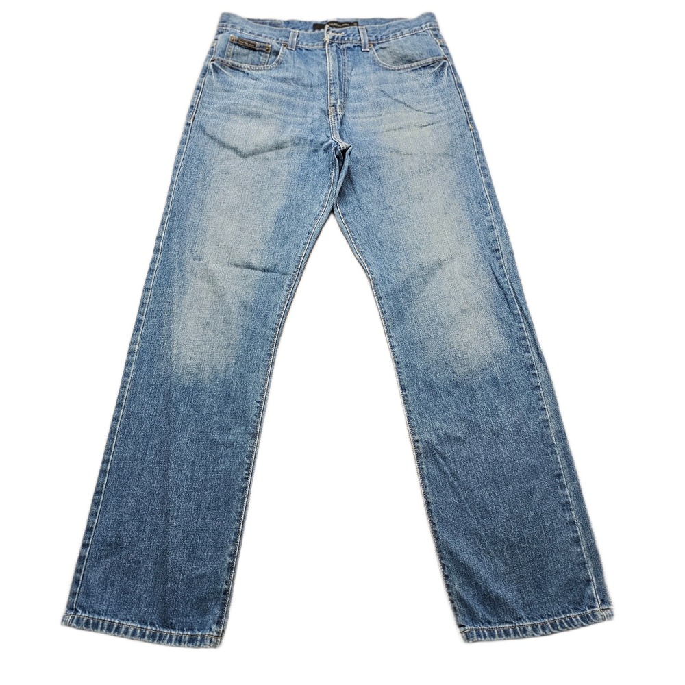 Calvin Klein Jeans Mens 33 Blue Denim Medium Wash Relaxed Easy Fit Straight Leg